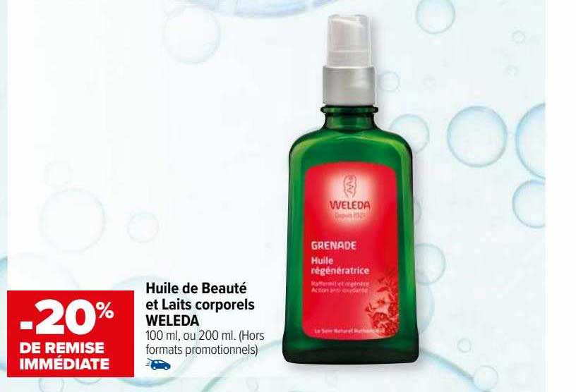 huile de beauté et laits corporels weleda