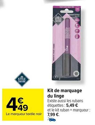 Kit De Marquage Du Linge Style