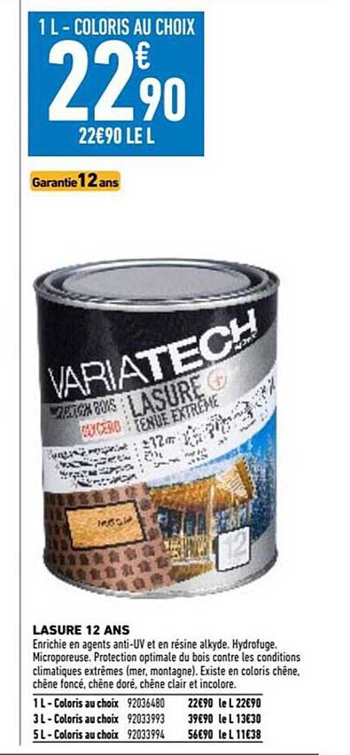 lasure 12 ans variatech