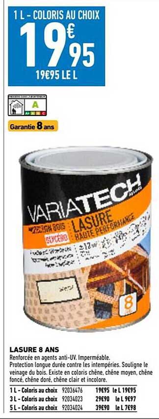 lasure 8 ans variatech