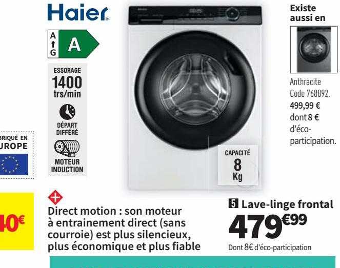 lave-linge frontal haier
