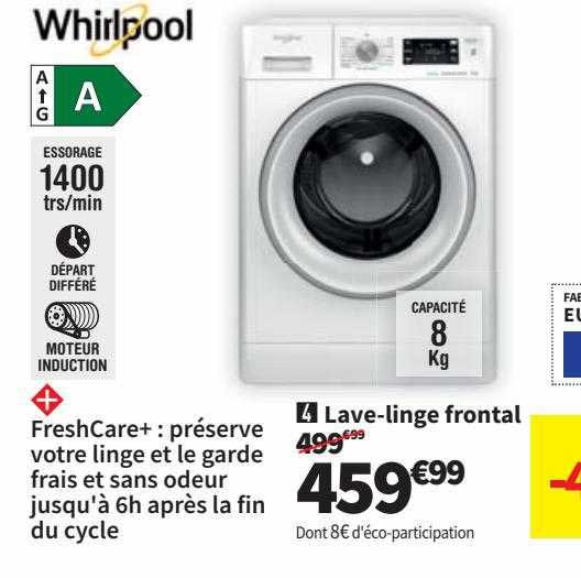 lave-linge frontal whirlpool