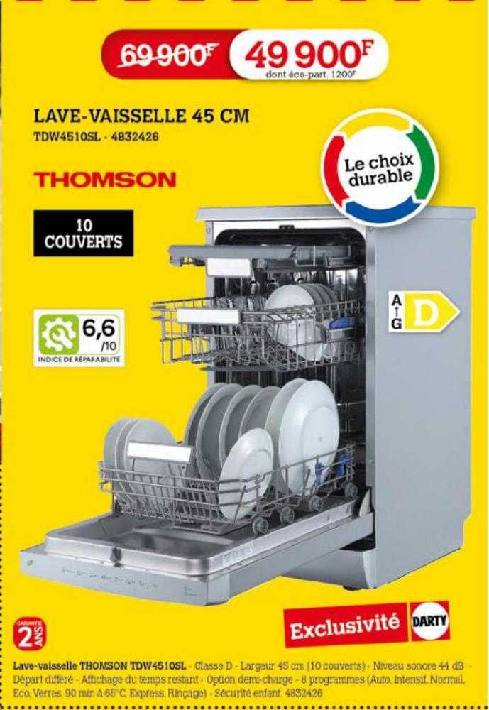 lave-vaisselle 45 cm thomson