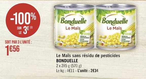 le maïs sans résidu de pesticides bonduelle