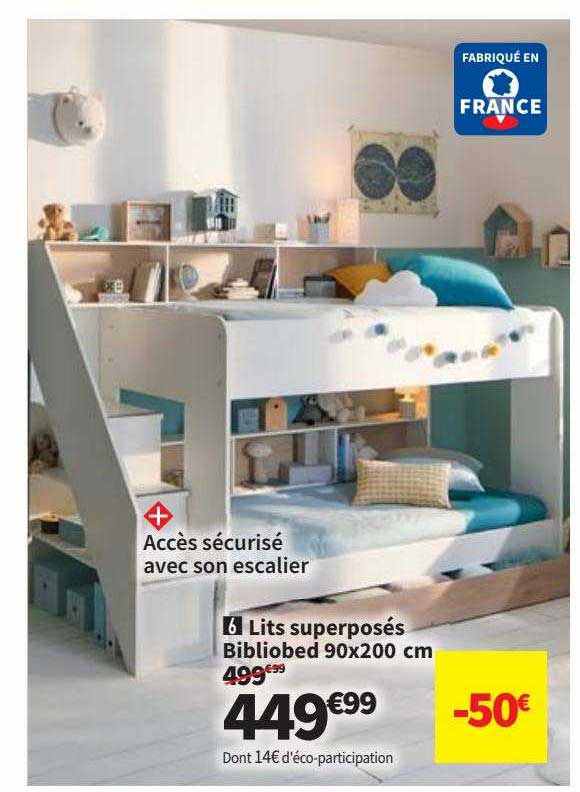 lits superposés biblioibed 90 x 200 cm