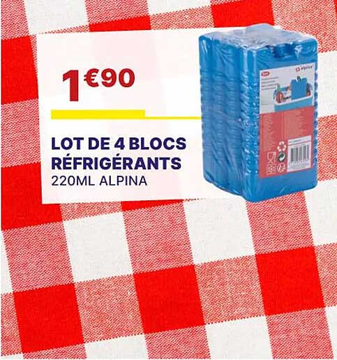 lot de 4 blocs réfrigérants 220ml alpina