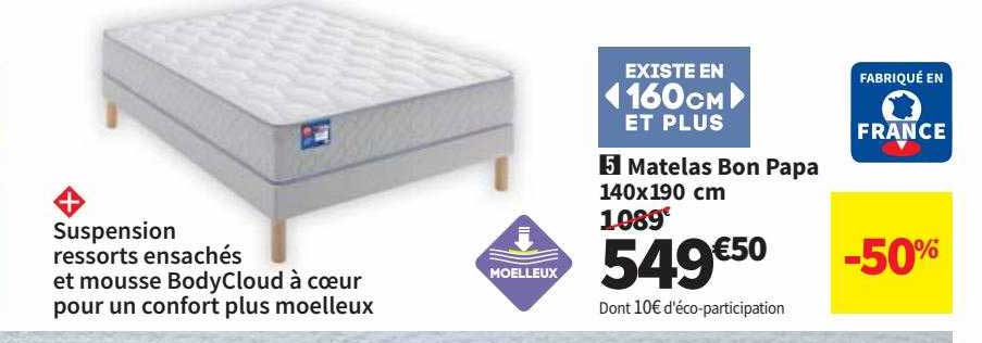 matelas bon papa 140 x 190 cm