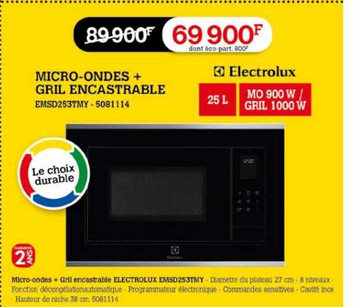 Micro-ondes + Gril Encastrable Electrolux