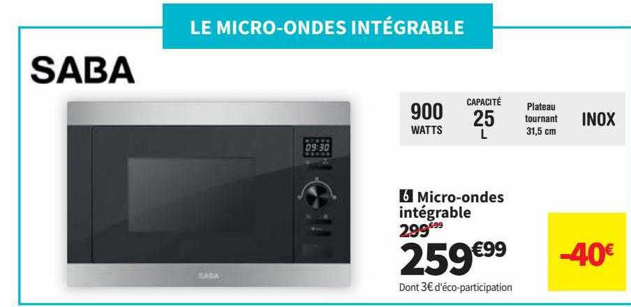 micro-ondes intégrable saba