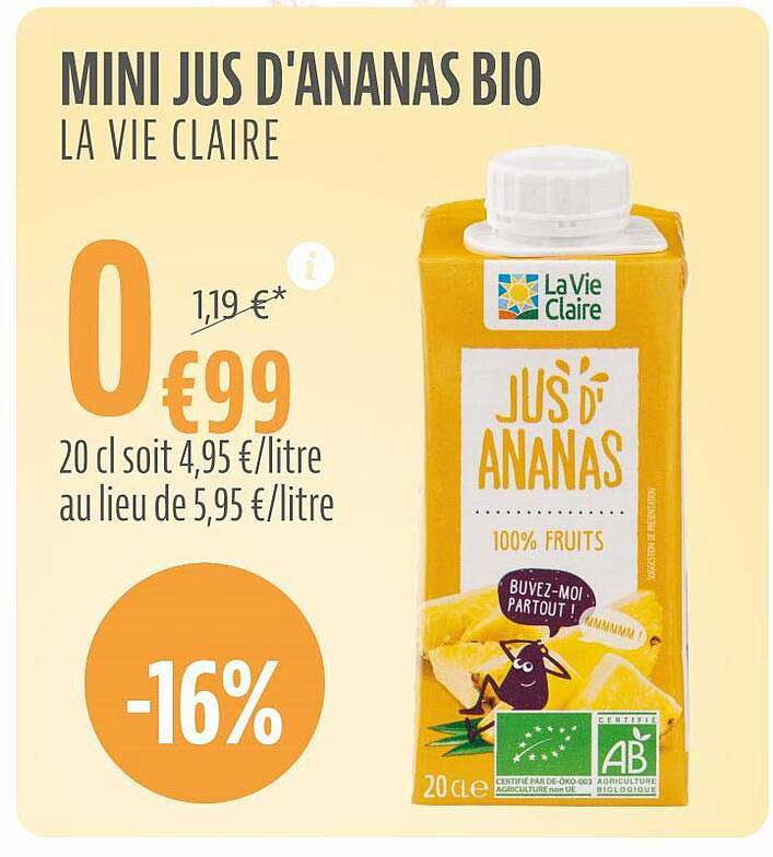 mini jus d'ananas bio la vie claire