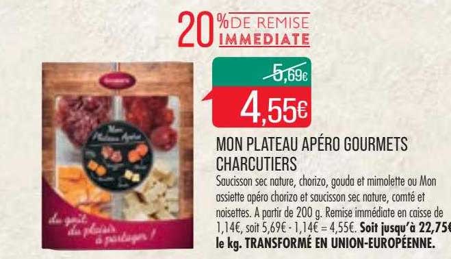 mon plateau apéro gourmets charcutiers