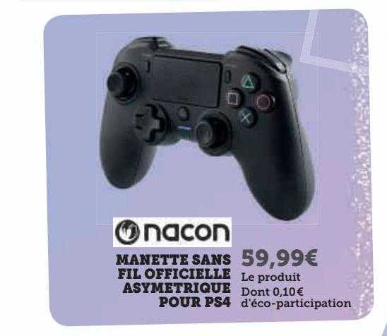 nacon manette sans fil officielle asymétrique pour ps4