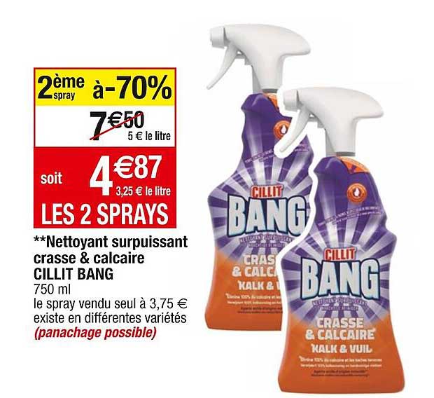 nettoyant surpuissant crasse & calcaire cillit bang