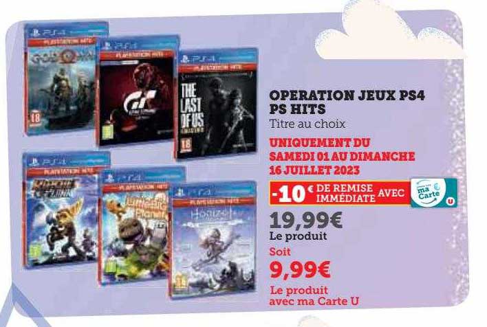 opération jeux ps4 ps hits