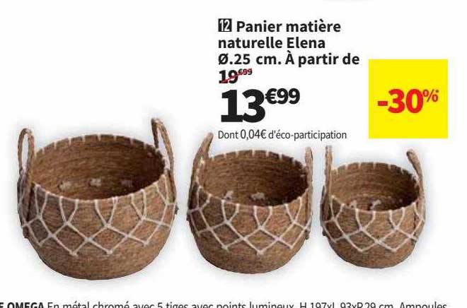 panier matière naturelle elena ø.25 cm