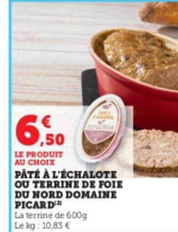Pâté à L'échalote Ou Terrine De Foie Du Nord Domaine Picard