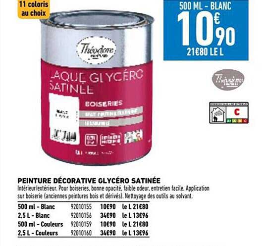 peinture décorative glycéro satinée