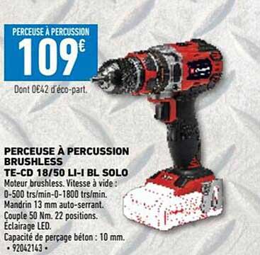perceuse à percussion brushless te-cd 18-50 li-i bl solo