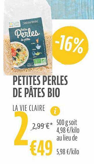 petites perles de pâtes bio
