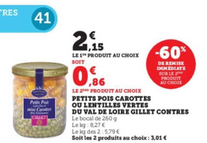 petits pois carottes ou lentilles vertes du val de loire gillet contres