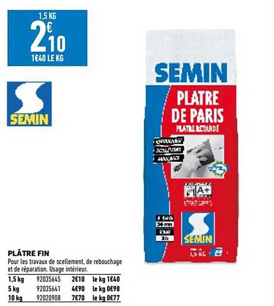 plâtre fin semin