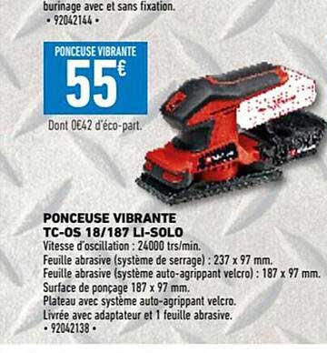 ponceuse vibrante tc-os 18-187 li-solo