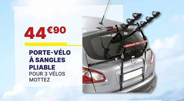 porte-vélo à sangles pliable