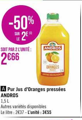 pur jus d'oranges pressées andros