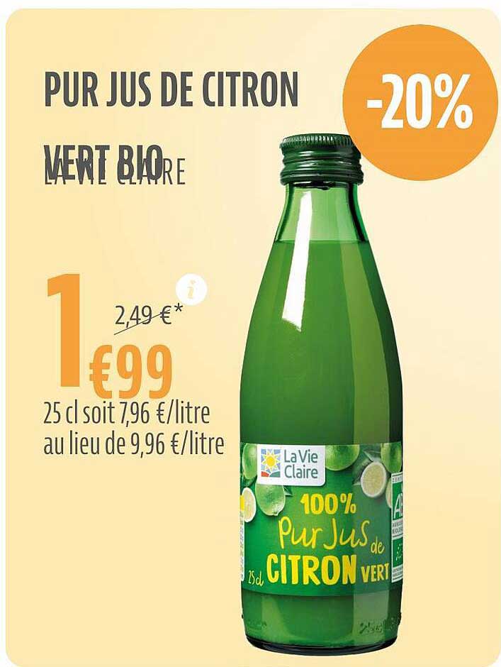 Pur Jus De Citron Vert Bio