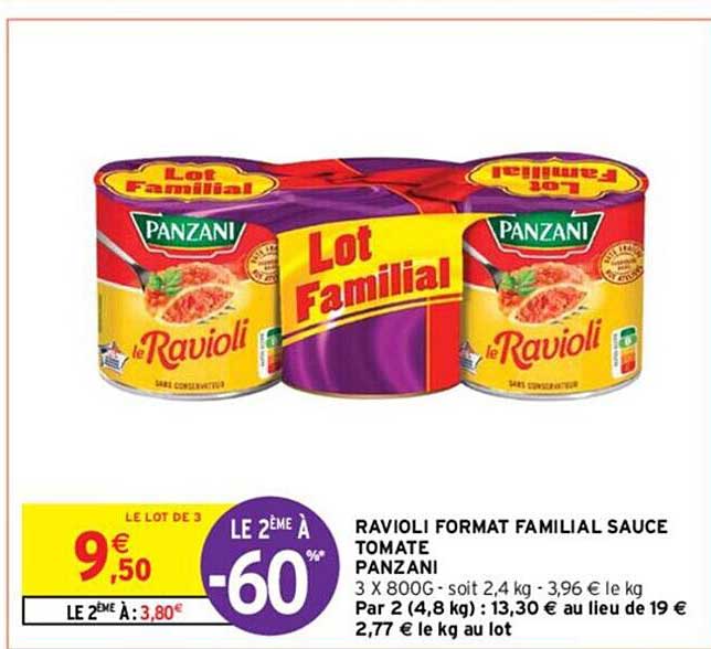 Ravioli Format Familial Sauce Tomate Panzani