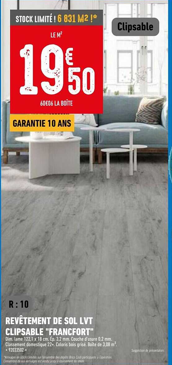 revêtement de sol lvt clipsable francfort