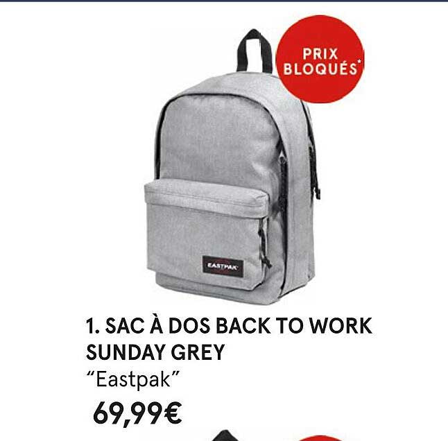 sac à dos back to work sunday grey "eastpak"
