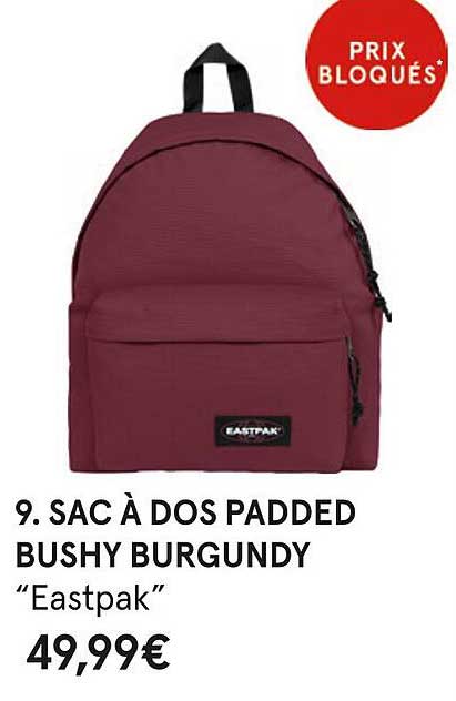 sac à dos padded bushy burgundy "eastpak"