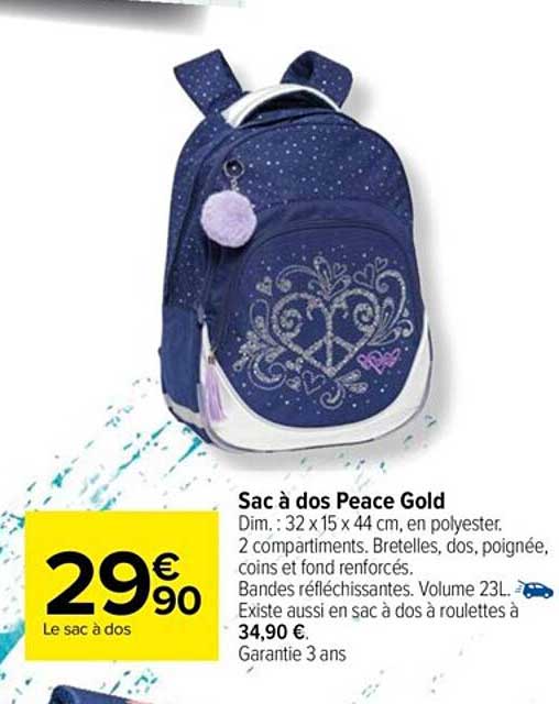 sac à dos peace gold