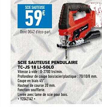 scie sauteuse pendulaire tc-js 18 li-solo