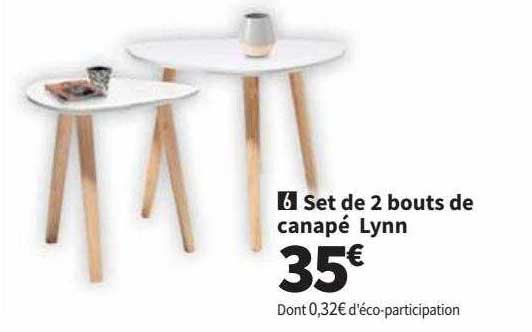 set de 2 bouts de canapé lynn