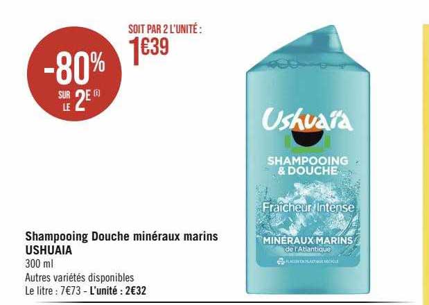 shampooing douche minéraux marins ushuaia