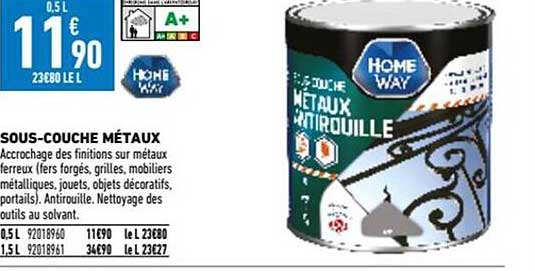 sous-couche métaux home way