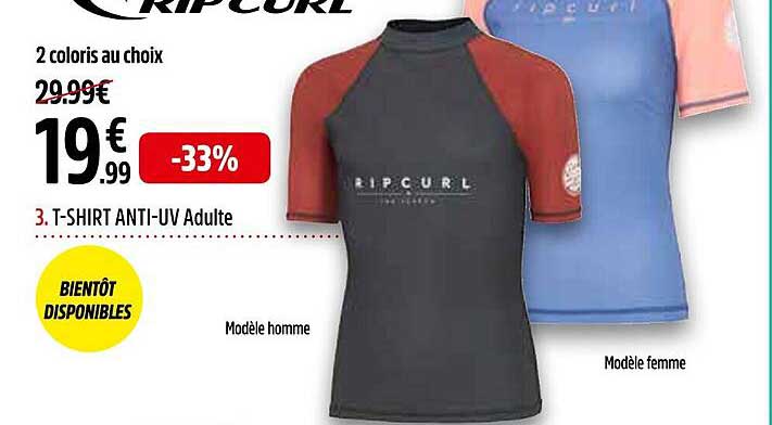 t-shirt anti-uv adulte rip curl