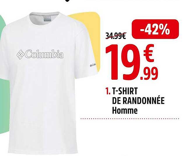 t-shirt de randonnée homme columbia