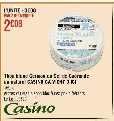 thon blanc germon au sel de guérande au naturel casino ça vient d'ici