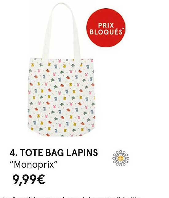 tote bag lapins "monoprix"