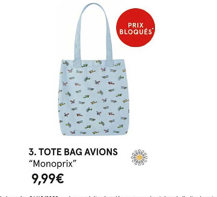 tote bage avions "monoprix"