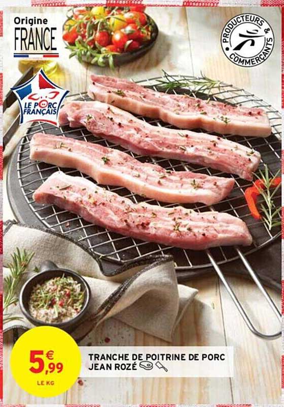 tranche de poitrine de porc jean rozé