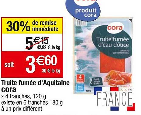 truite fumée d'aquitaine cora