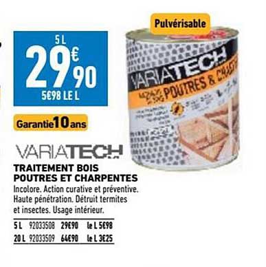 variatech traitement bois poutres et charpentes