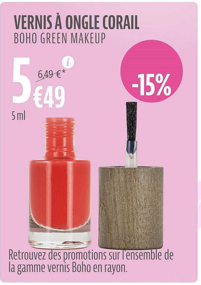 vernis à ongle corail boho green makeup