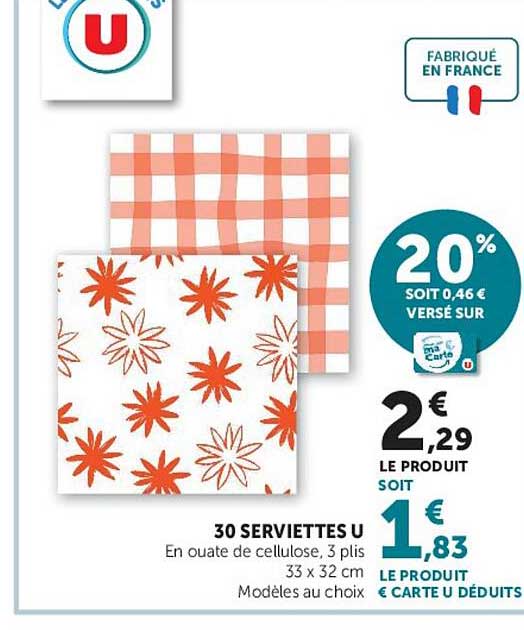 30 SERVIETTES U