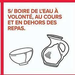 5/ BOIRE DE L'EAU À VOLONTÉ, AU COURS ET EN DEHORS DES REPAS