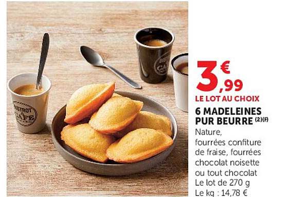 6 MADELEINES PUR BEURRE